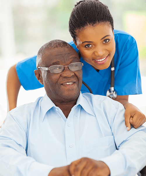 Nurse and Man in Wheelchair